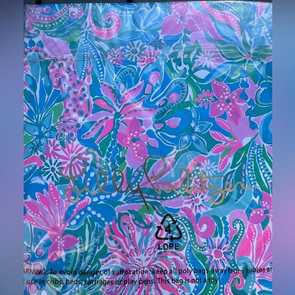 NWT Lilly Pulitzer Gift Wrap Set 12 Sheets & Tags Turquoise Oasis Golden Hour - Picture 7 of 9